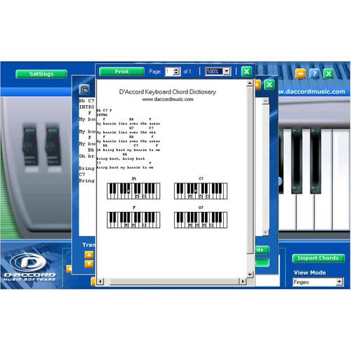 D'Accord Music Software Keyboard Chord Dictionary, D'Accord, Music, Software, Keyboard, Chord, Dictionary
