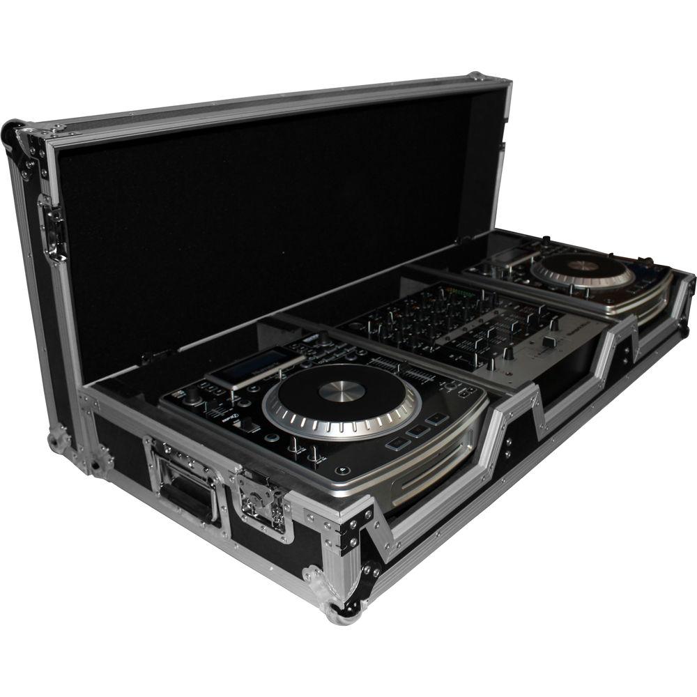 ProX DJ Coffin for 4-Channel DJ Mixer and 2x CD Players with Wheels