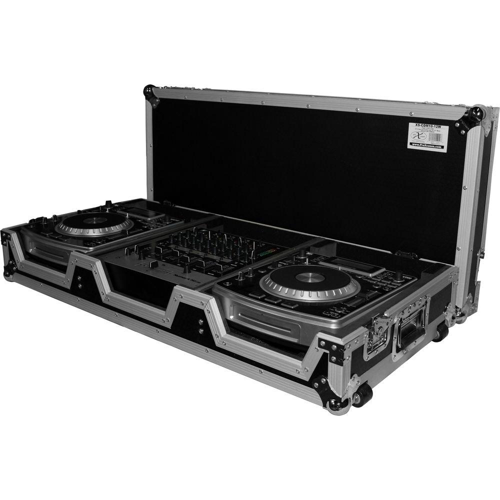ProX DJ Coffin for 4-Channel DJ Mixer and 2x CD Players with Wheels