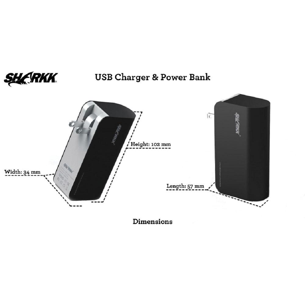 SHARKK 5000mAh Dual USB Port Charger and Power Bank
