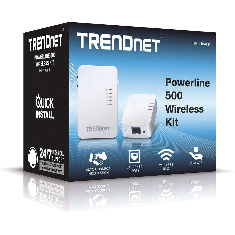 TRENDnet 10 100 Mbps Powerline 500 Wireless Kit, TRENDnet, 10, 100, Mbps, Powerline, 500, Wireless, Kit