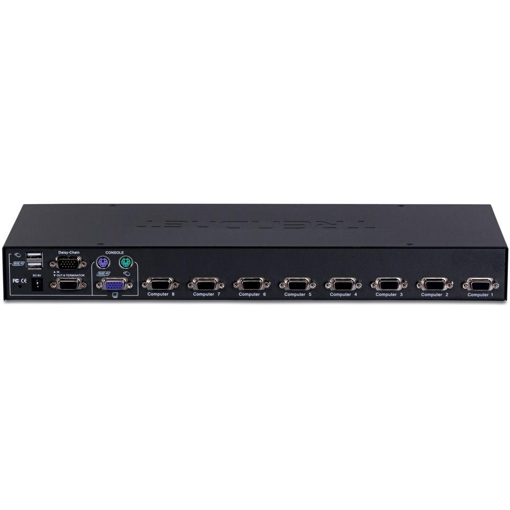 TRENDnet TK-804R 8-Port Stackable Rack Mount KVM Switch with OSD, TRENDnet, TK-804R, 8-Port, Stackable, Rack, Mount, KVM, Switch, with, OSD
