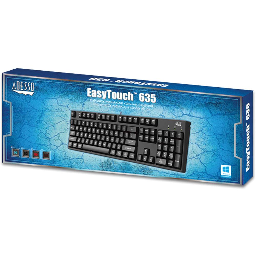 Adesso EasyTouch 635 Full Size USB Mechanical Gaming Keyboard, Adesso, EasyTouch, 635, Full, Size, USB, Mechanical, Gaming, Keyboard