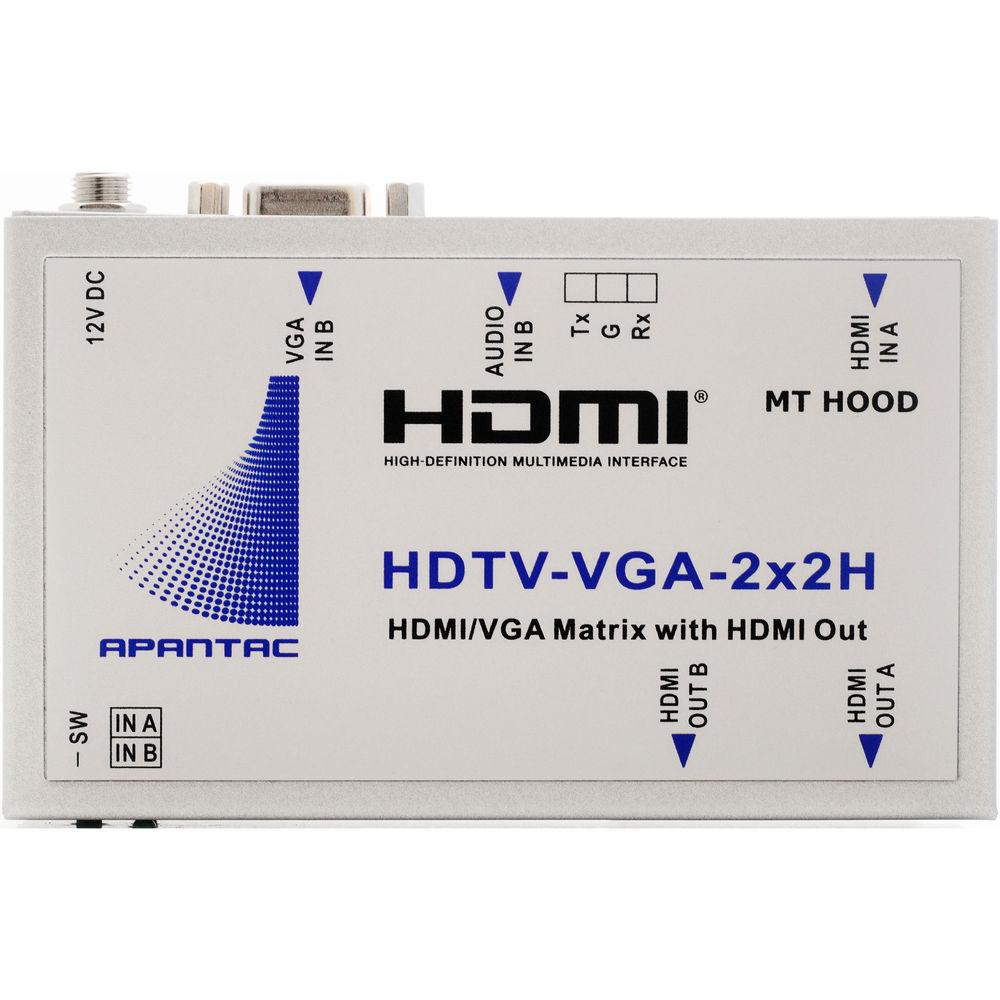 Apantac HDTV-VGA-2X2H HDMI VGA 2 x 2 Matrix Switch with HDMI Out