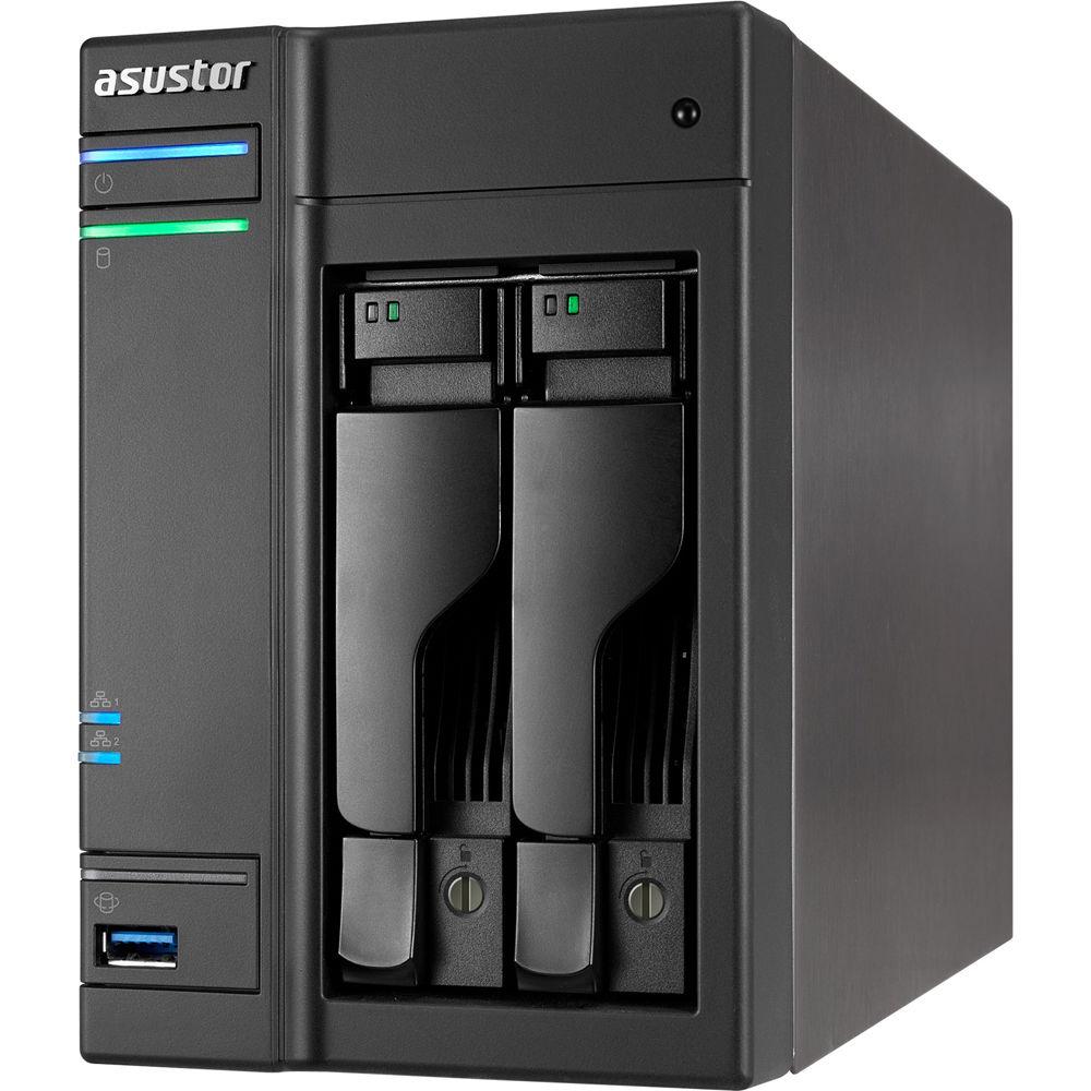Asustor 2-Bay NAS Server with Intel Celeron Braswell Quad-Core Processor & 4GB Dual-Channel Memory