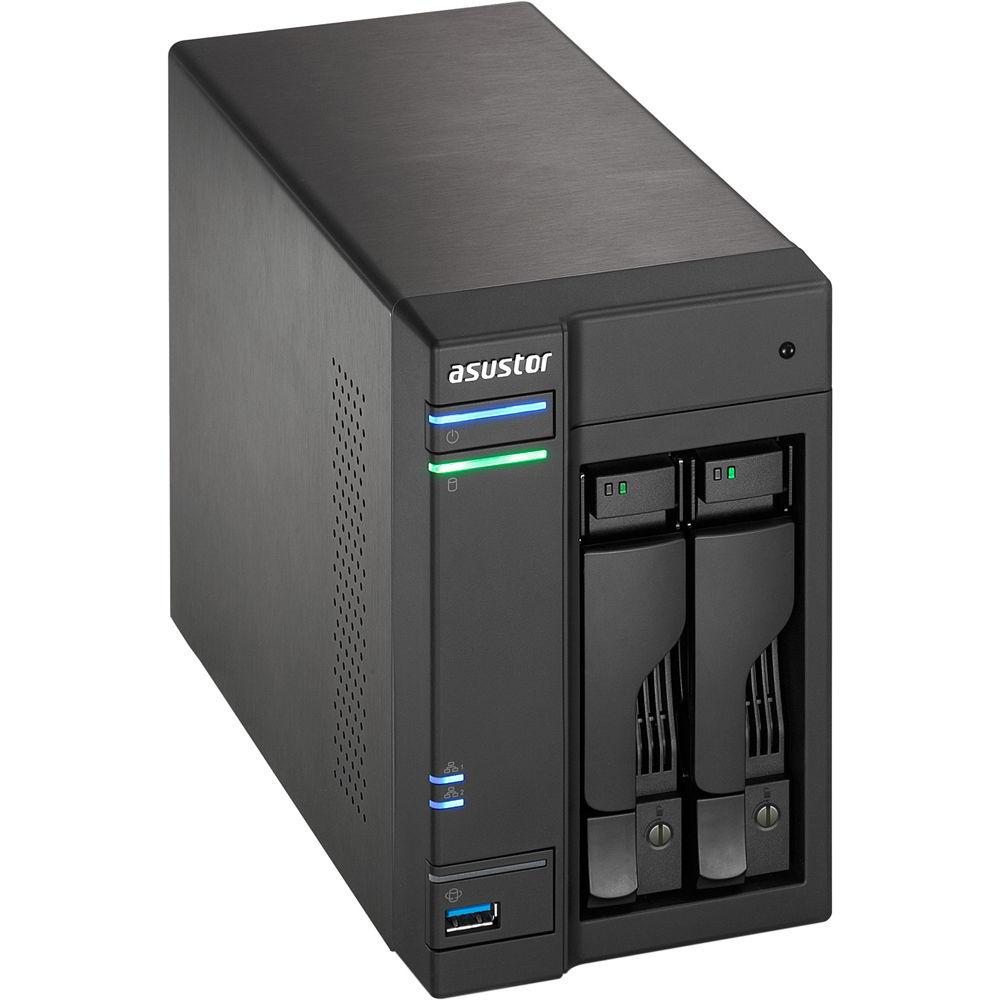 Asustor 2-Bay NAS Server with Intel Celeron Braswell Quad-Core Processor & 4GB Dual-Channel Memory