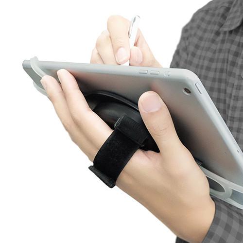 Macally SPINGRIP 2-in-1 Swivel Desk Stand and Hand Strap Tablet Holder