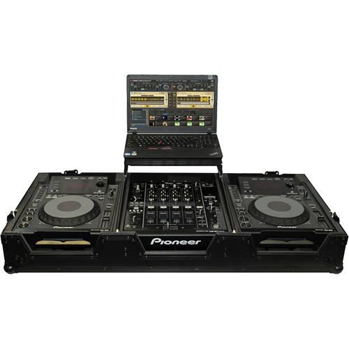 ProX DJ Coffin for 4-Channel DJ Mixer and 2x CD Players with Laptop Shelf and Wheels
