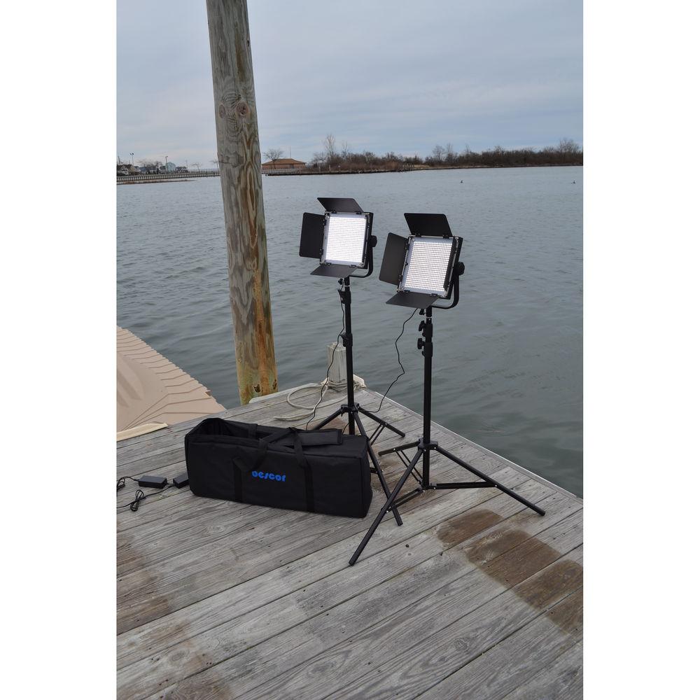 Bescor AL-576KB LED Studio 2-Light Battery Kit