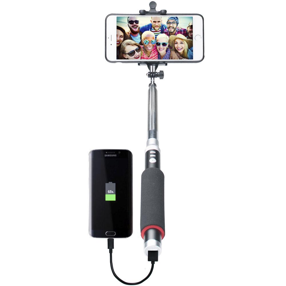 CTA Digital Wireless Selfie Stick with Built-In Battery Pack