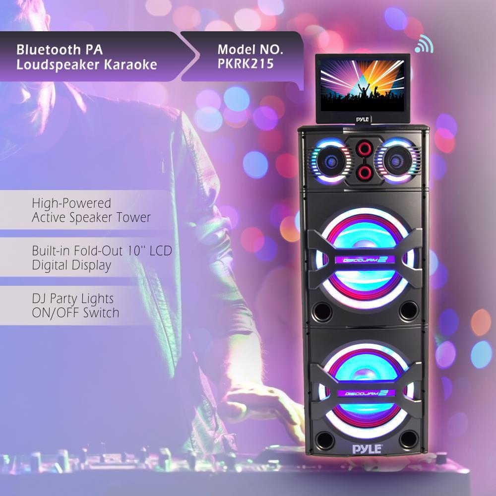 Pyle Pro PKRK215 - 2000W Bluetooth Portable Karaoke System with Built-In Screen, Pyle, Pro, PKRK215, 2000W, Bluetooth, Portable, Karaoke, System, with, Built-In, Screen