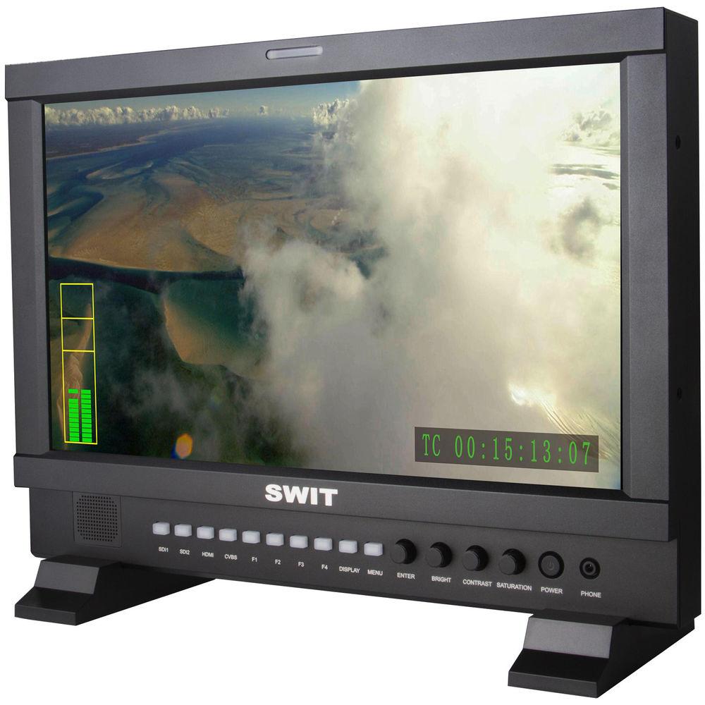 SWIT S-1161HS 15.6" Full HD Studio LCD Monitor with S-7000S V-Mount Battery Plate