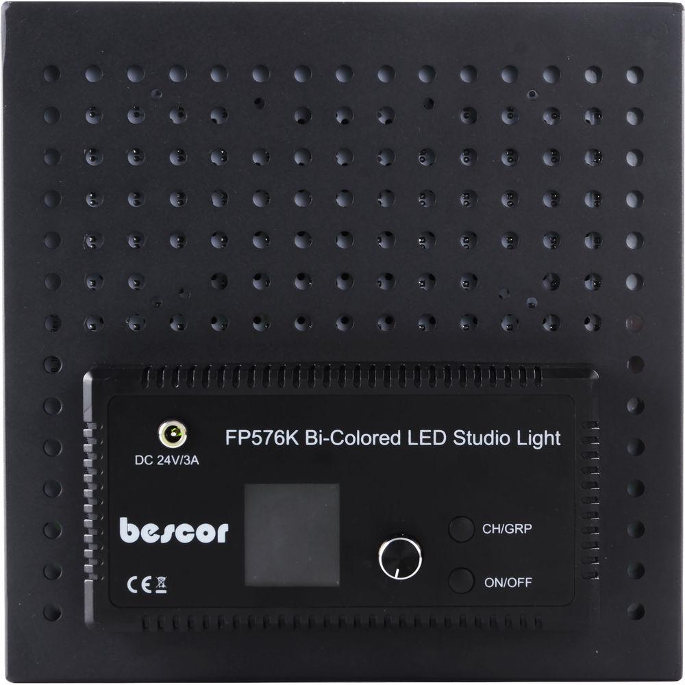 Bescor FP-576K Bi-Color Wireless Control LED Studio 2-Light Kit, Bescor, FP-576K, Bi-Color, Wireless, Control, LED, Studio, 2-Light, Kit