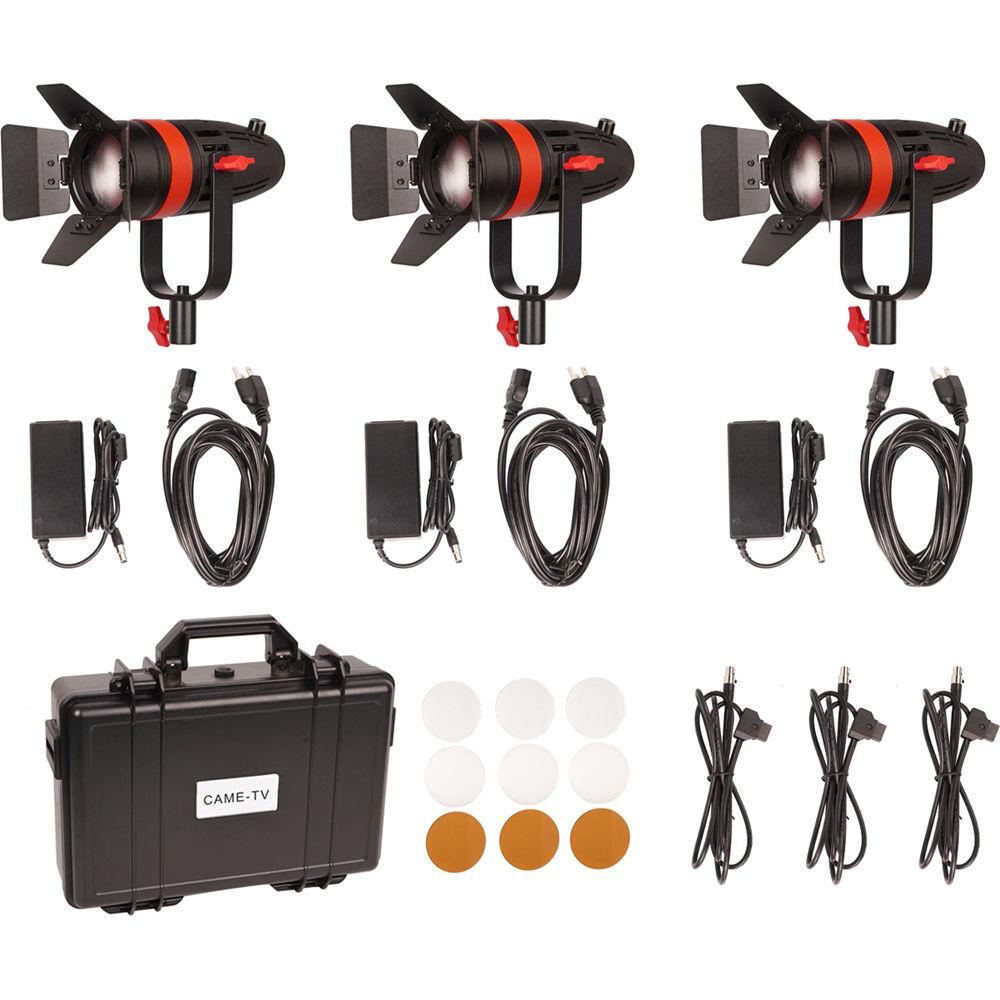 CAME-TV Boltzen 55W Focusable LED Fresnel 3-Light Kit