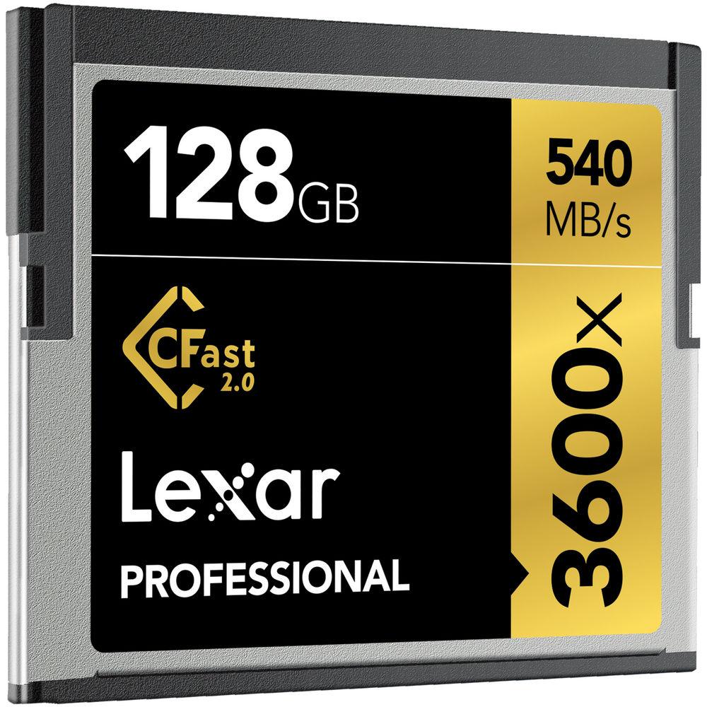 Lexar 128GB Professional 3600x CFast 2.0 Memory Card, Lexar, 128GB, Professional, 3600x, CFast, 2.0, Memory, Card