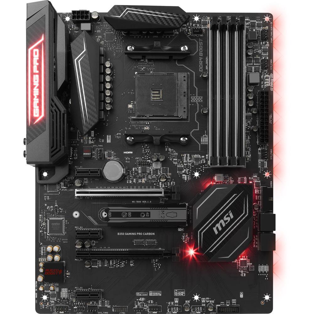 MSI B350 Gaming Pro Carbon AM4 ATX Motherboard
