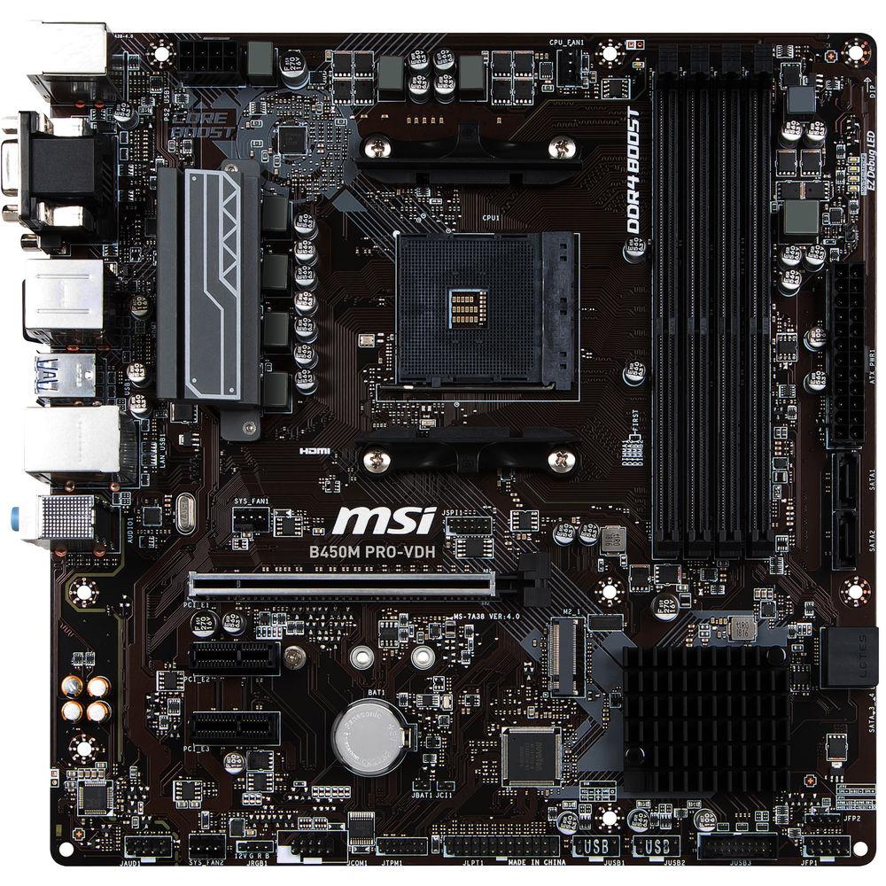 MSI B450M PRO-VDH AM4 Micro-ATX Motherboard