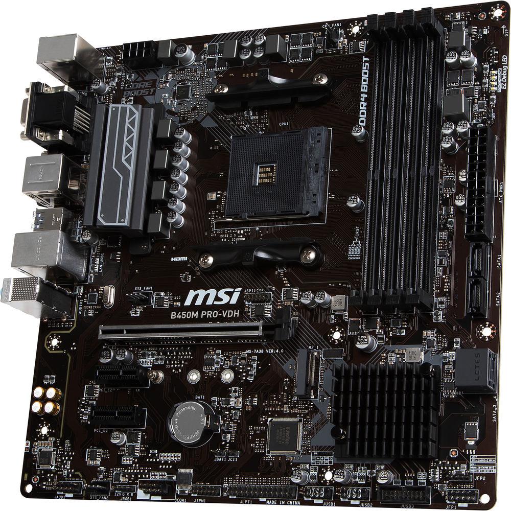 MSI B450M PRO-VDH AM4 Micro-ATX Motherboard
