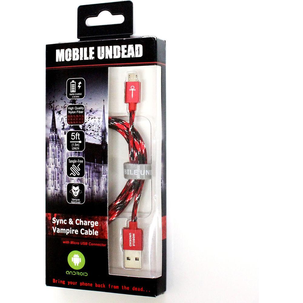 Tera Grand Mobile Undead USB 2.0 Type-A to Micro USB Vampire Braided Cable, Tera, Grand, Mobile, Undead, USB, 2.0, Type-A, to, Micro, USB, Vampire, Braided, Cable