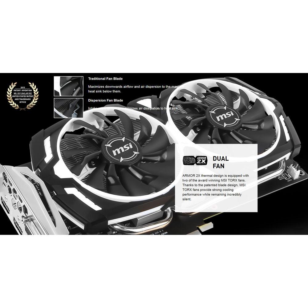 MSI GeForce GTX 1060 ARMOR 6G OCV1 Graphics Card