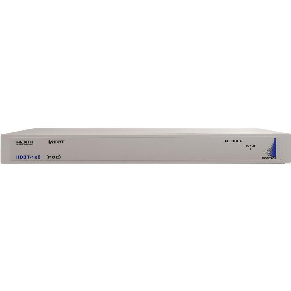 Apantac 1 input, 8 output HDMI Splitter with built-in HDBaseT Extender with IR with POE