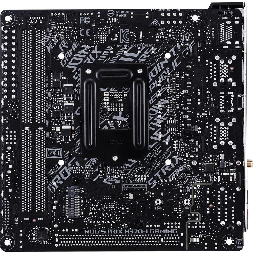 ASUS Republic of Gamers Strix H370-I Gaming LGA 1151 Mini-ITX Motherboard, ASUS, Republic, of, Gamers, Strix, H370-I, Gaming, LGA, 1151, Mini-ITX, Motherboard