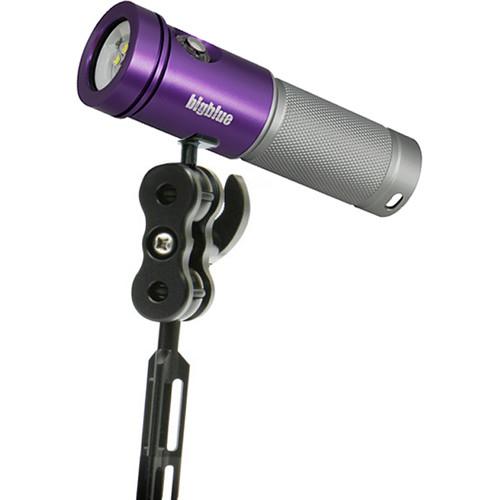 Bigblue AL1800XWP Black Molly 2 Tri-Color LED Dive Light with Protective Case and Single-Arm Mounting Tray