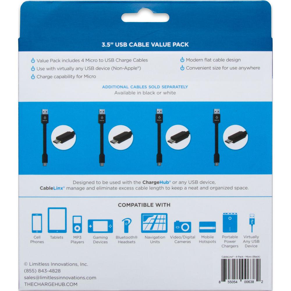 ChargeHub CableLinx USB 2.0 Type-A Male to Micro-USB Male Charge & Sync Cable