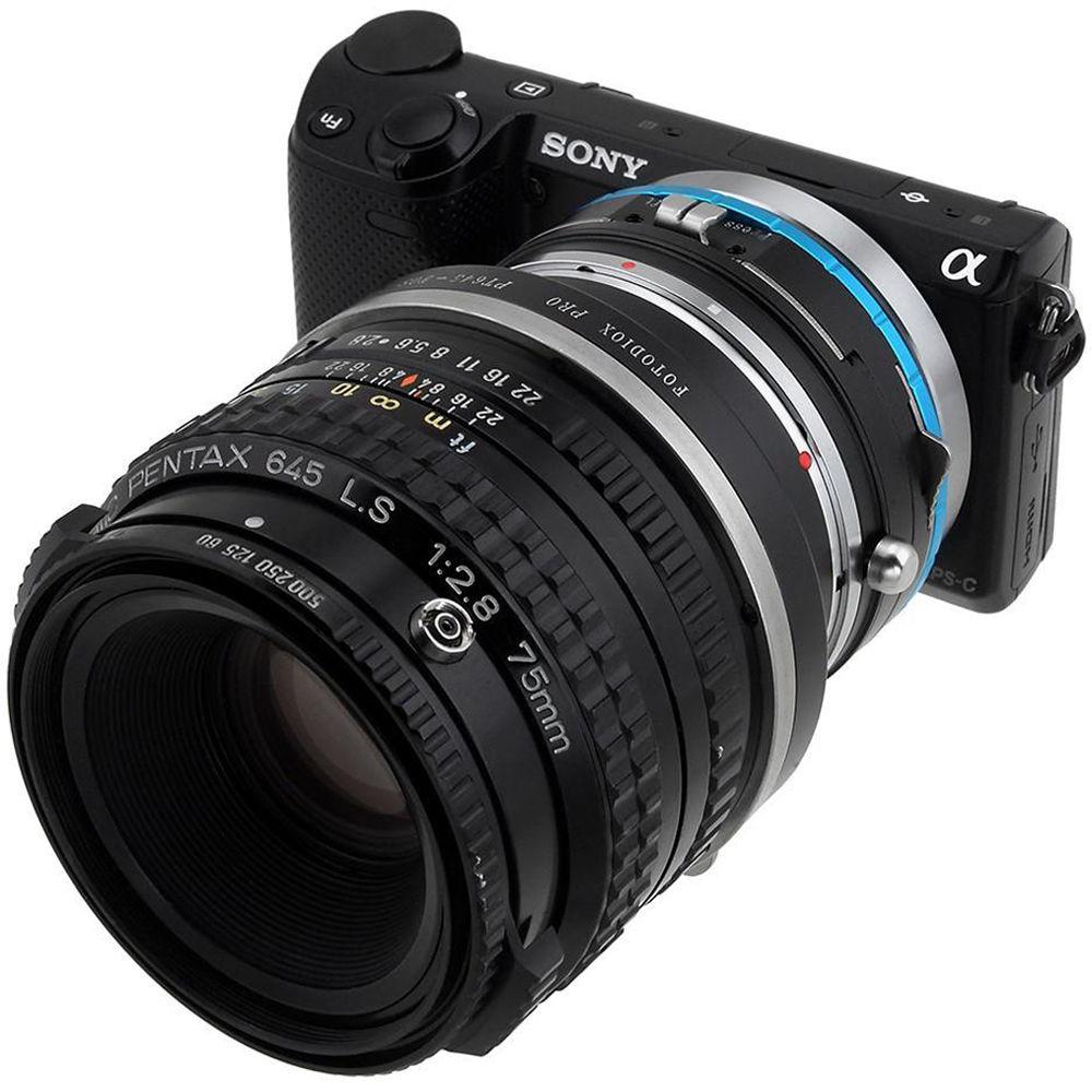 FotodioX Pro Shift Mount Adapter for Pentax 645 Lens to Sony E-Mount Camera