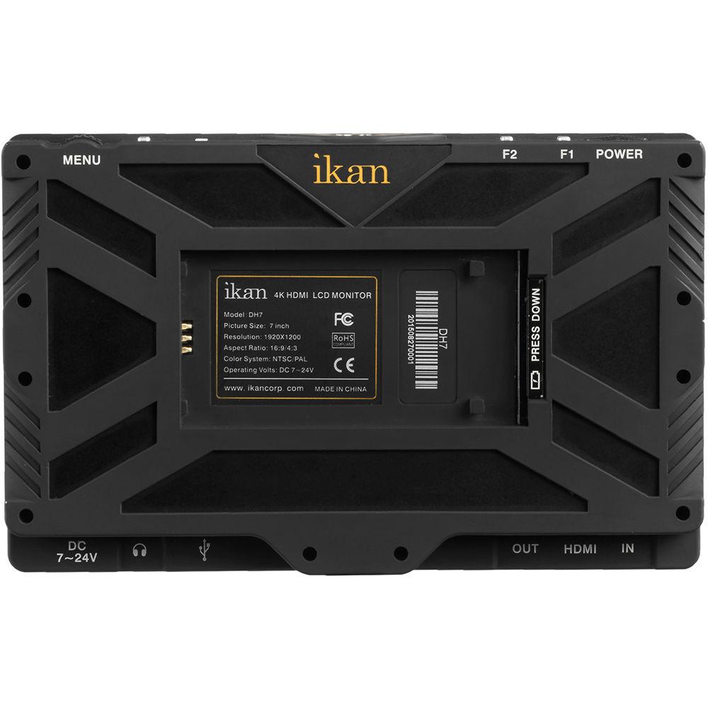 ikan DH7 7" HDMI LCD Monitor Deluxe Kit with Canon 900-Series Type Battery, Plate, & Charger