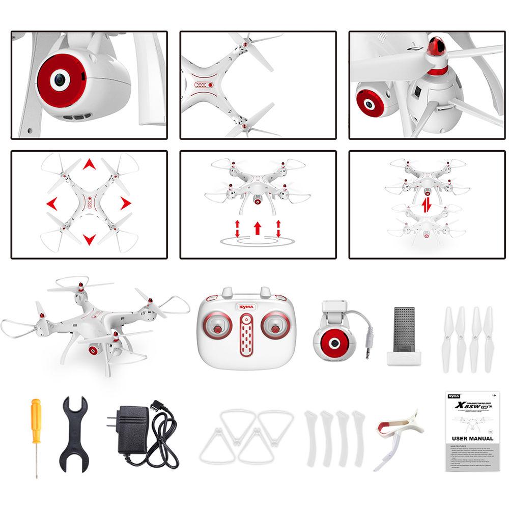 SYMA X8SW FPV Real-Time Quadcopter with 720p Wi-Fi Camera & 4-Channel Remote Control