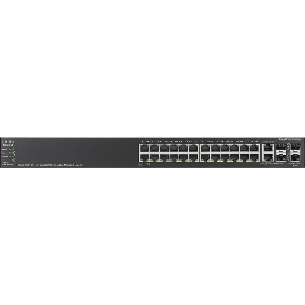 Cisco SG500-28P-K9-NA 24-Port Gigabit Ethernet PoE Managed Switch, Cisco, SG500-28P-K9-NA, 24-Port, Gigabit, Ethernet, PoE, Managed, Switch