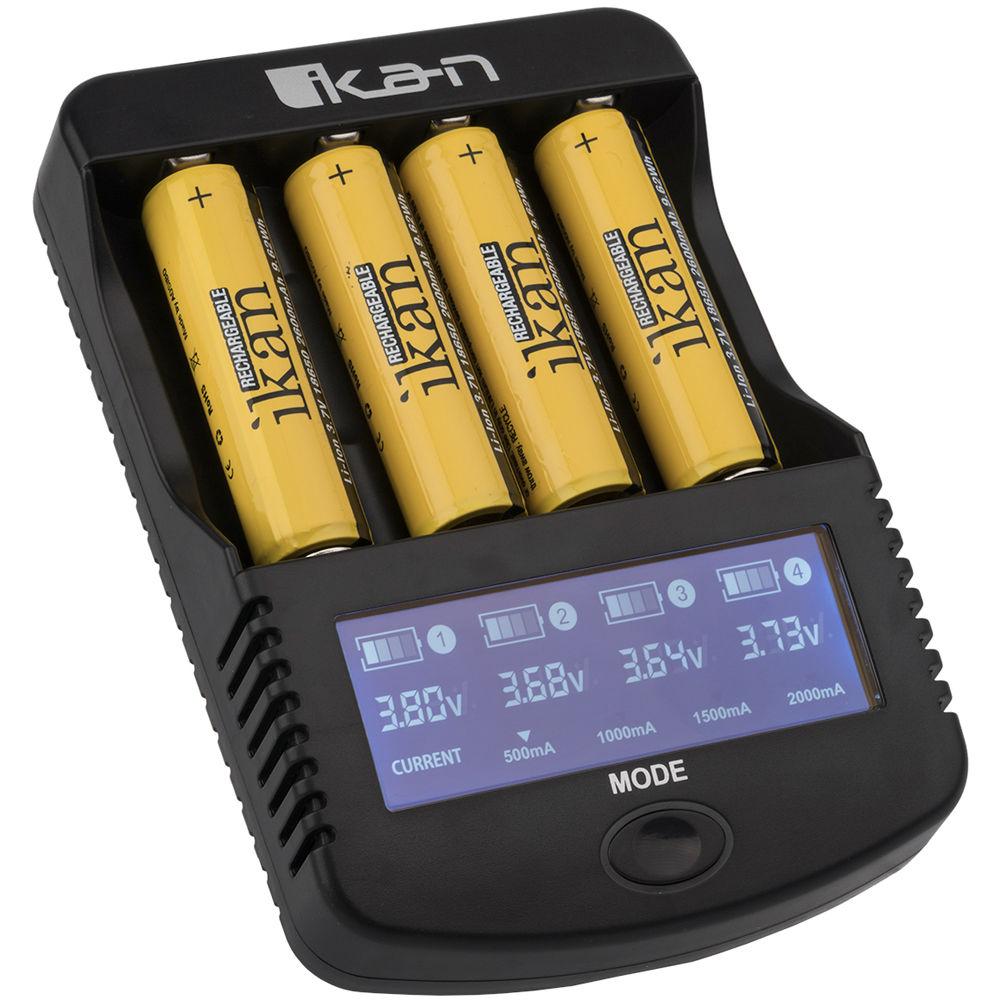 ikan ICH-SC4 Battery Charger with Four 18650 2600mAh Batteries