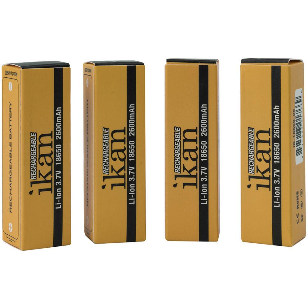 ikan ICH-SC4 Battery Charger with Four 18650 2600mAh Batteries