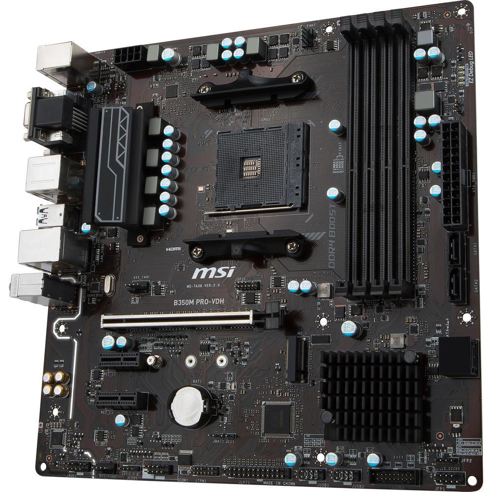 MSI B350M Pro-VDH AM4 Micro-ATX Motherboard