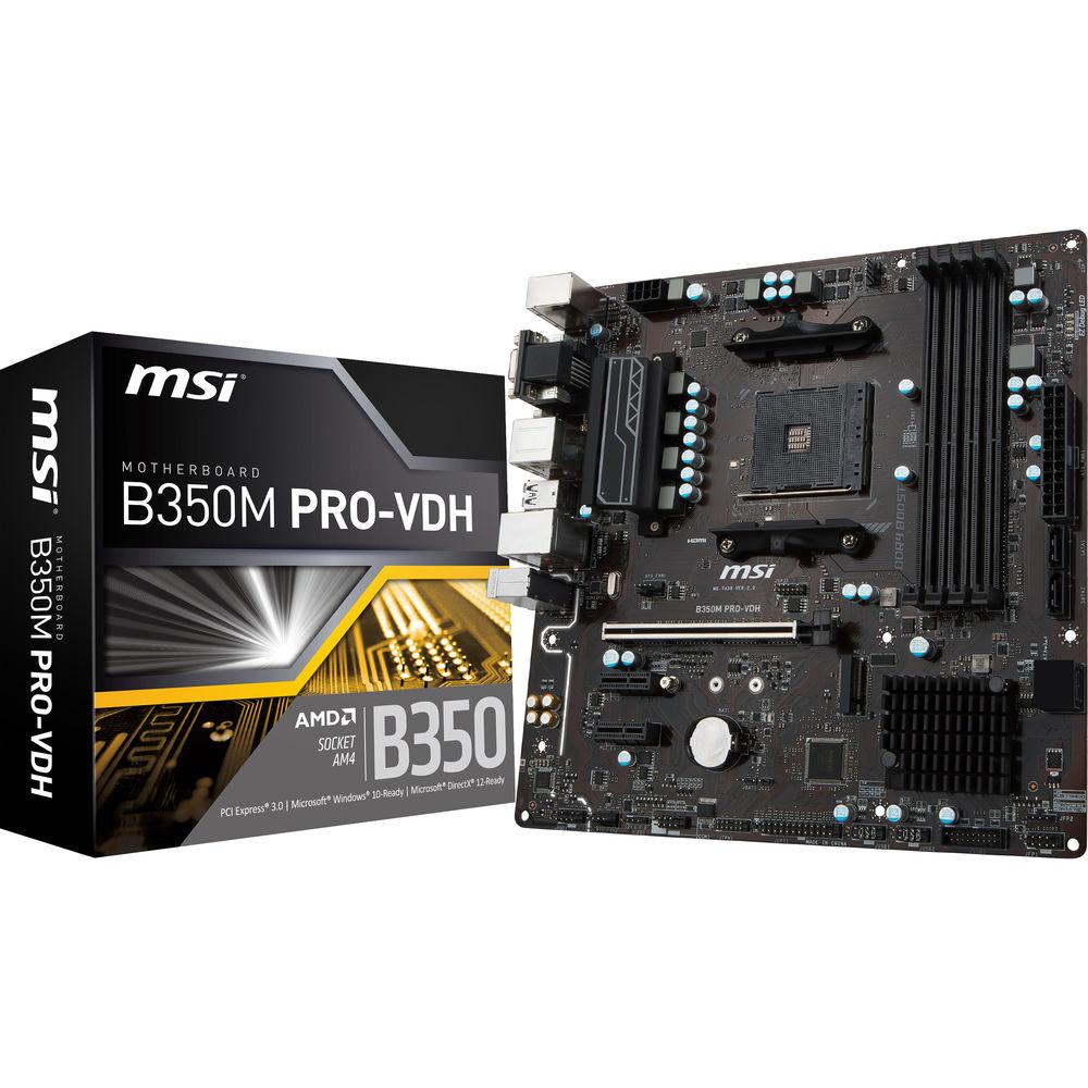 MSI B350M Pro-VDH AM4 Micro-ATX Motherboard