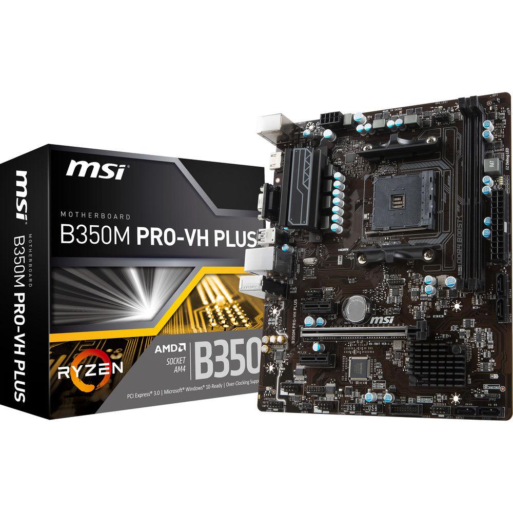 MSI B350M PRO-VH PLUS AM4 Micro-ATX Motherboard