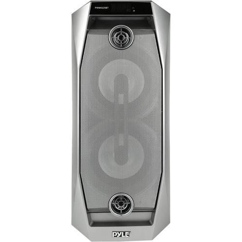 Pyle Pro Bluetooth Active PA Speaker with Portable Karaoke Stereo Cabinet