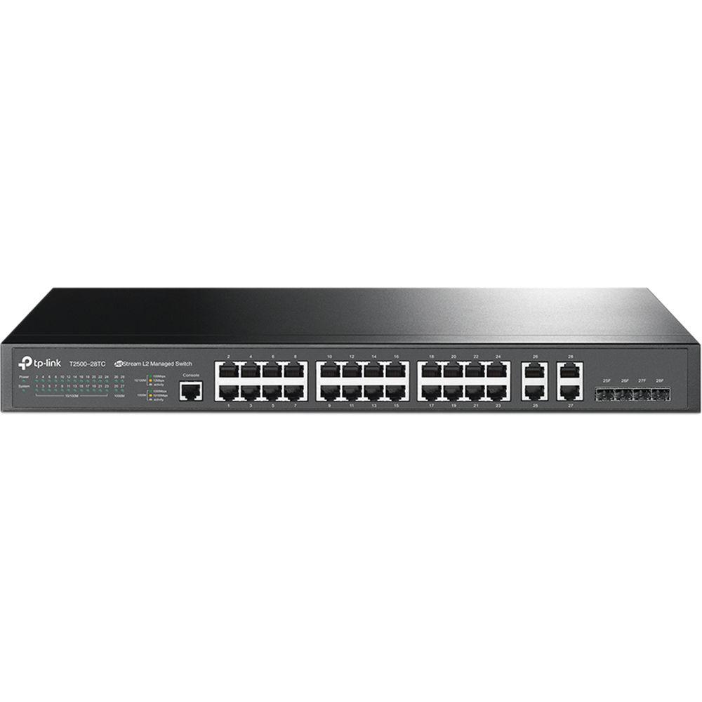 TP-Link T2500-28TC JetStream 24-Port Fast Ethernet Managed Switch, TP-Link, T2500-28TC, JetStream, 24-Port, Fast, Ethernet, Managed, Switch