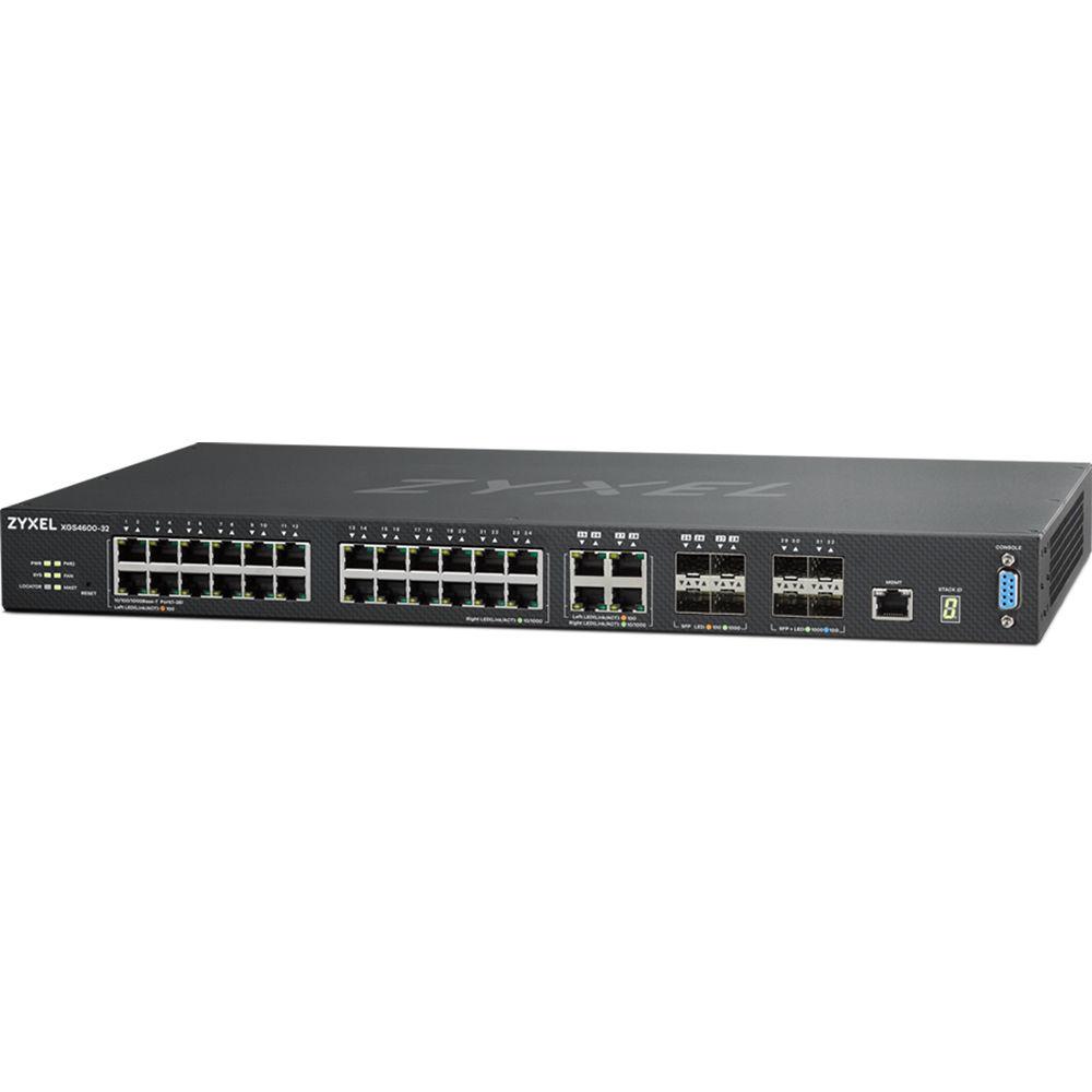 ZyXEL 32-Port AC GbE Layer 3 Managed Ethernet Switch with Four 10 GbE SFP and Four GbE SFP RJ45 Combo Ports