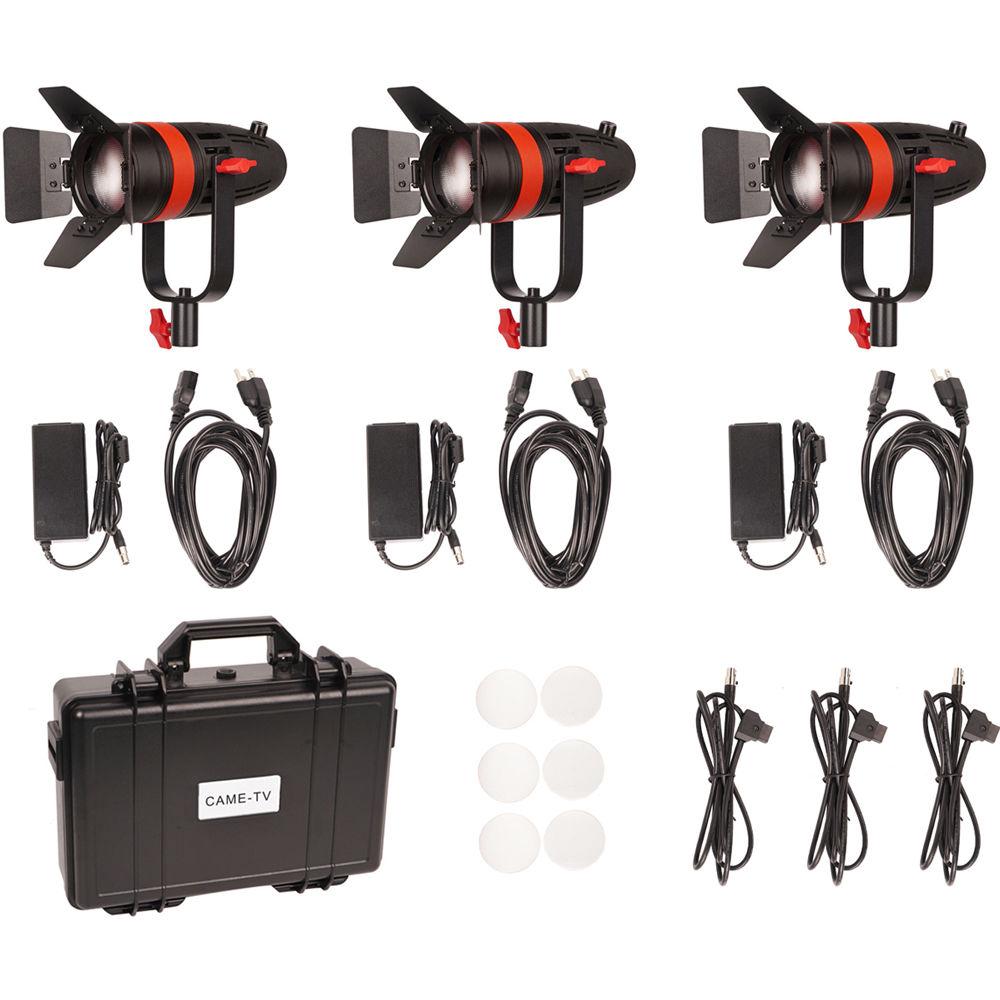 CAME-TV Boltzen 55W Bi-Color LED Fresnel 3-Light Kit