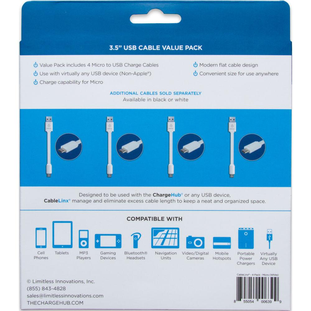 ChargeHub CableLinx USB 2.0 Type-A Male to Micro-USB Male Charge & Sync Cable