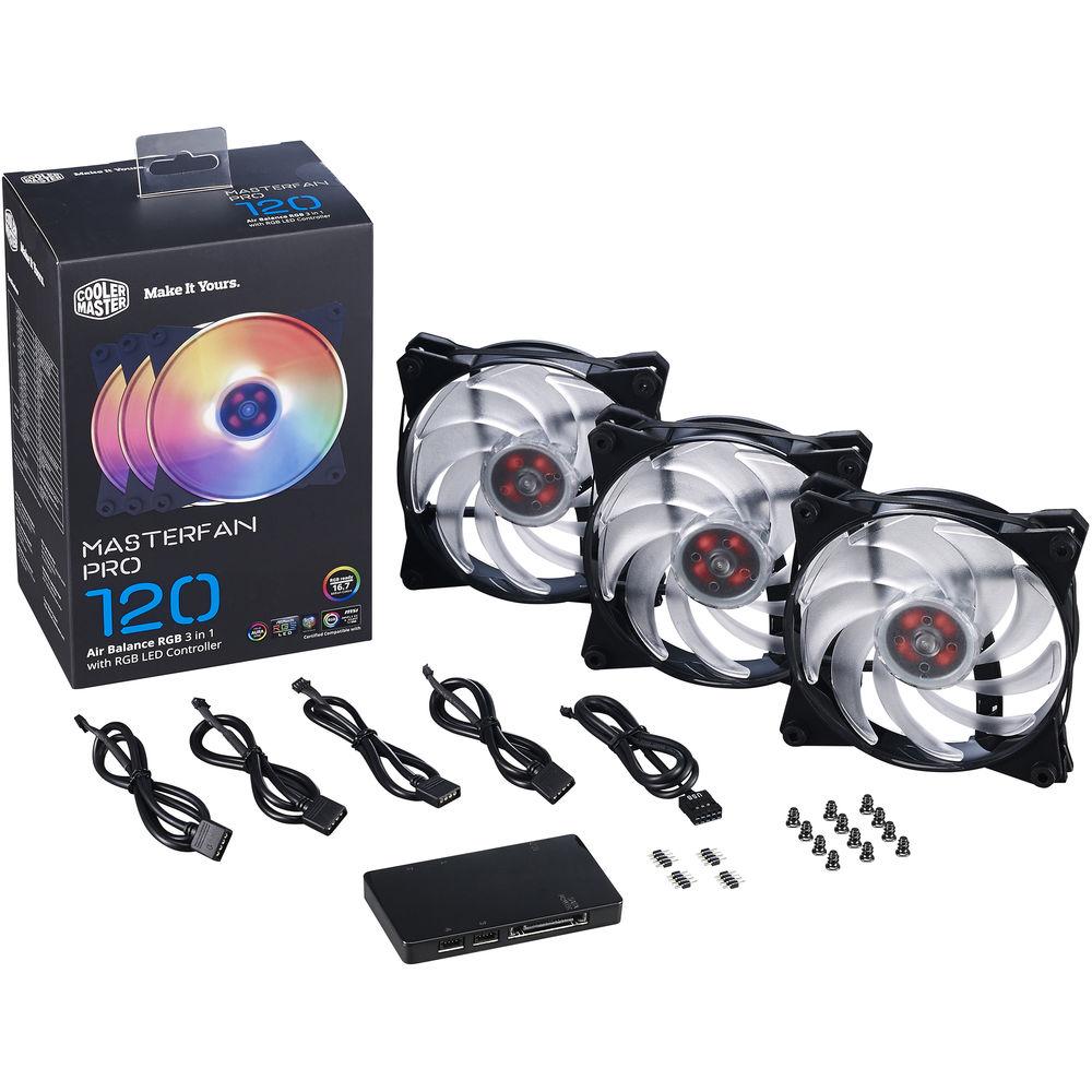 Cooler Master MasterFan Pro 120 Air Balance RGB 3-in-1 with RGB LED Controller