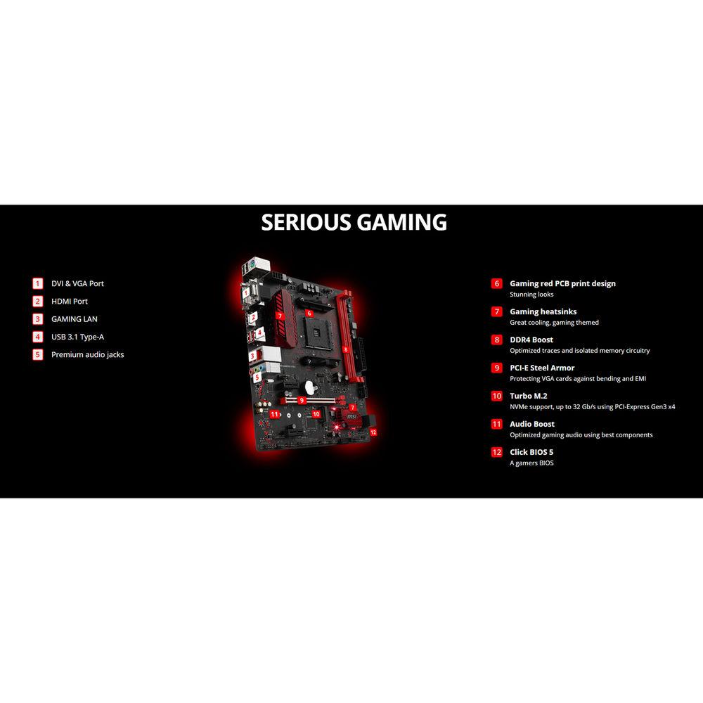 MSI A320M Gaming Pro AM4 Micro-ATX Motherboard