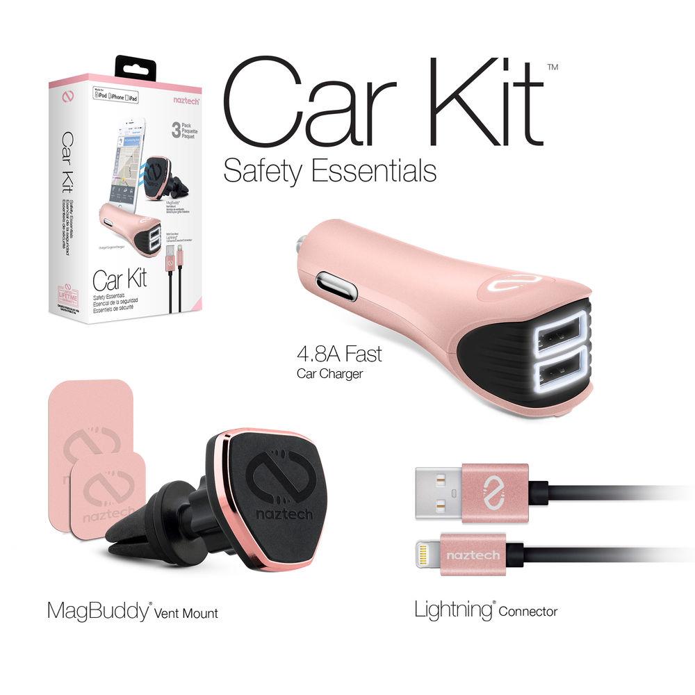 Naztech MagBuddy Safety Essential Car Kit with MFi Lightning Cable