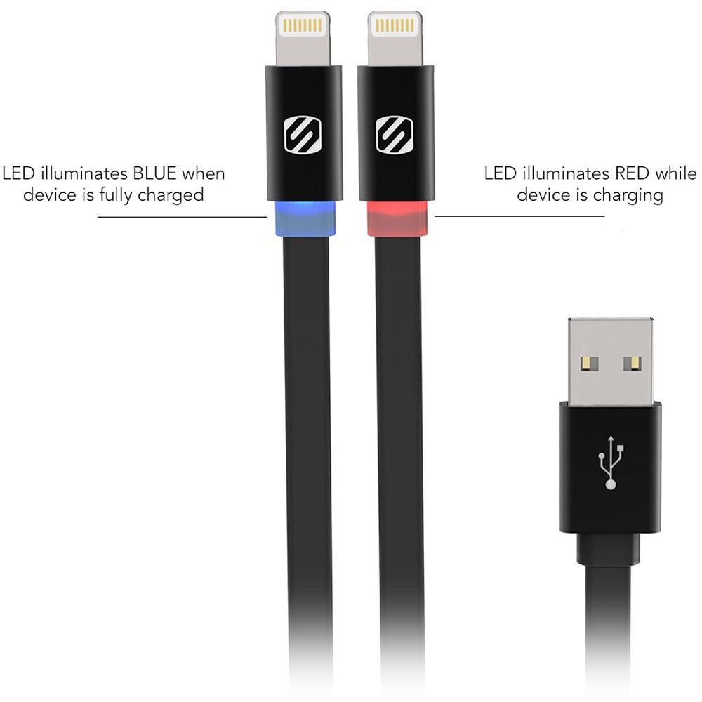 Scosche FlatOut Lightning to USB Charge and Sync Cable with LED Indicator