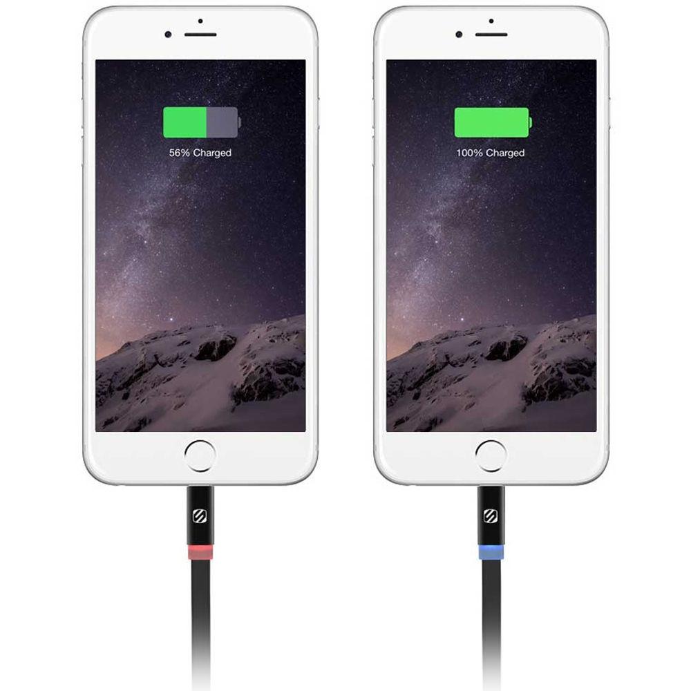 Scosche FlatOut Lightning to USB Charge and Sync Cable with LED Indicator, Scosche, FlatOut, Lightning, to, USB, Charge, Sync, Cable, with, LED, Indicator