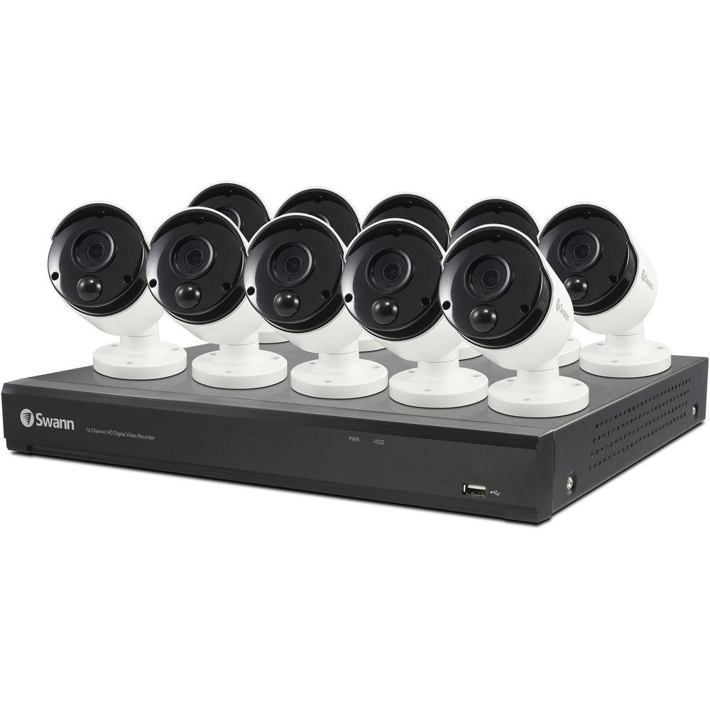 Swann 3K Series 16-Channel 5MP DVR with 2TB HDD & 10 5MP Bullet Cameras, Swann, 3K, Series, 16-Channel, 5MP, DVR, with, 2TB, HDD, &, 10, 5MP, Bullet, Cameras