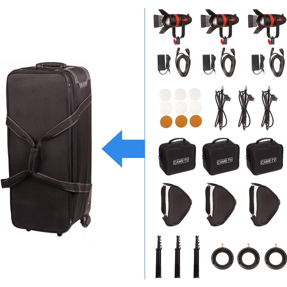 CAME-TV Boltzen 55W Fresnel Focusable LED Daylight 3-Light Kit