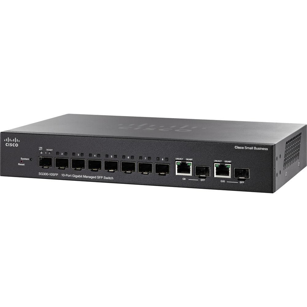 Cisco SG300-10SFP-K9-NA 10-Port Gigabit Ethernet Managed Switch, Cisco, SG300-10SFP-K9-NA, 10-Port, Gigabit, Ethernet, Managed, Switch